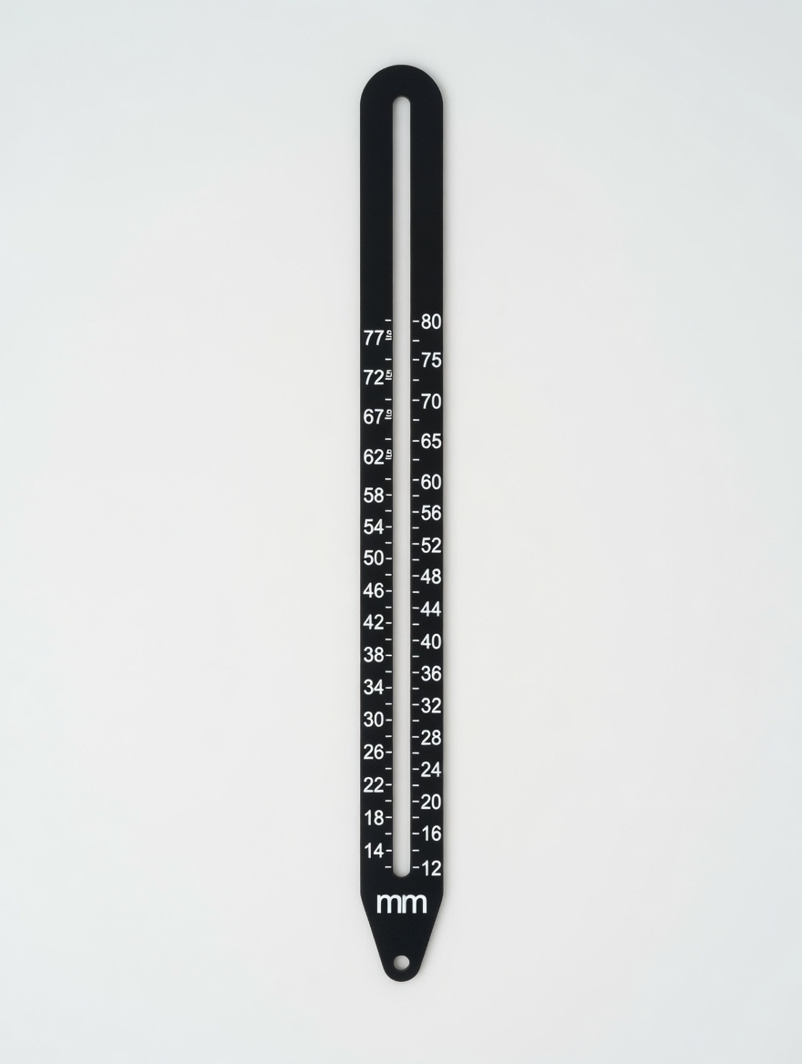 Aluminum sizing template